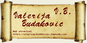 Valerija Budaković vizit kartica